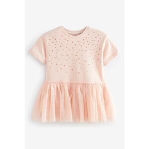 $20 Next Girls Tulle T-shirt Dress - pink - 5-6 years